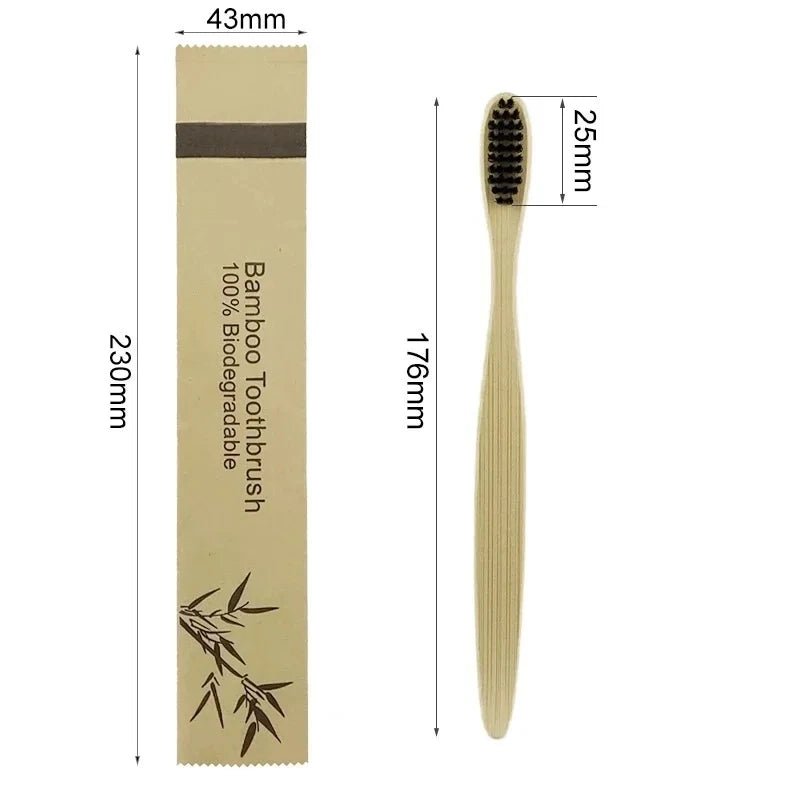 10 Pack of Eco Friendly Bamboo Toothbrushes - Alumis