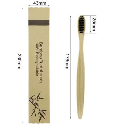 10 Pack of Eco Friendly Bamboo Toothbrushes - Alumis