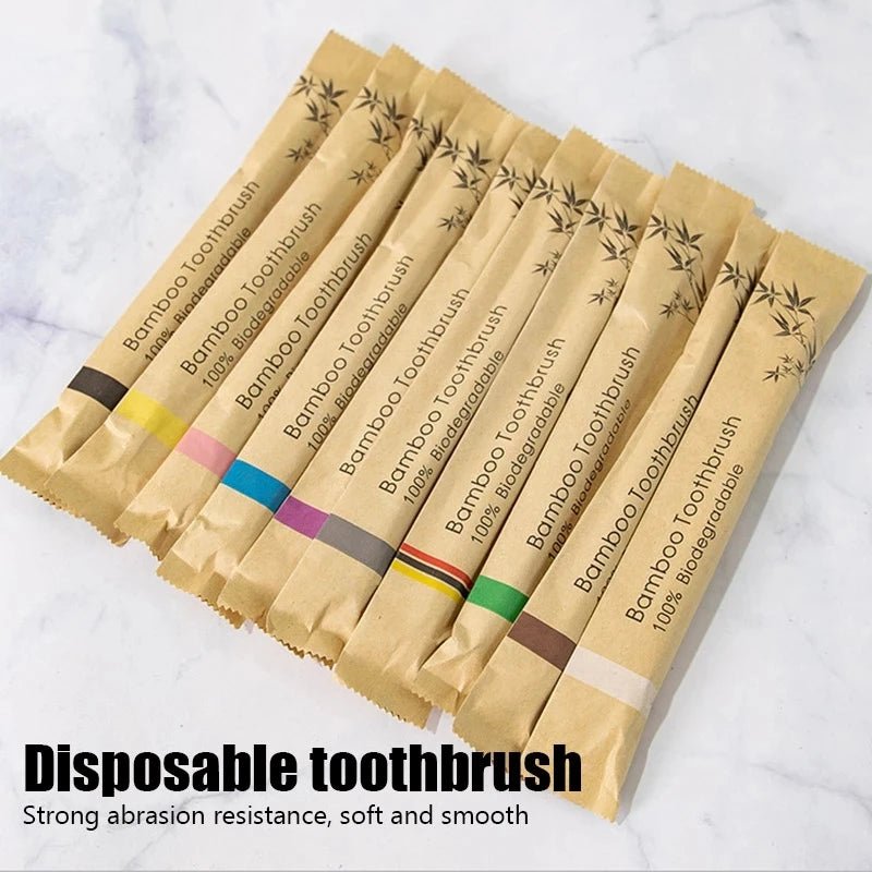 10 Pack of Eco Friendly Bamboo Toothbrushes - Alumis