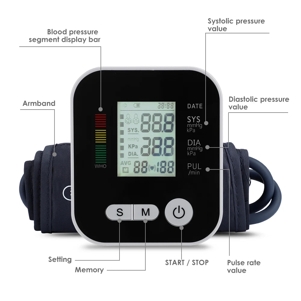 Large LCD Digital Blood Pressure Monitor