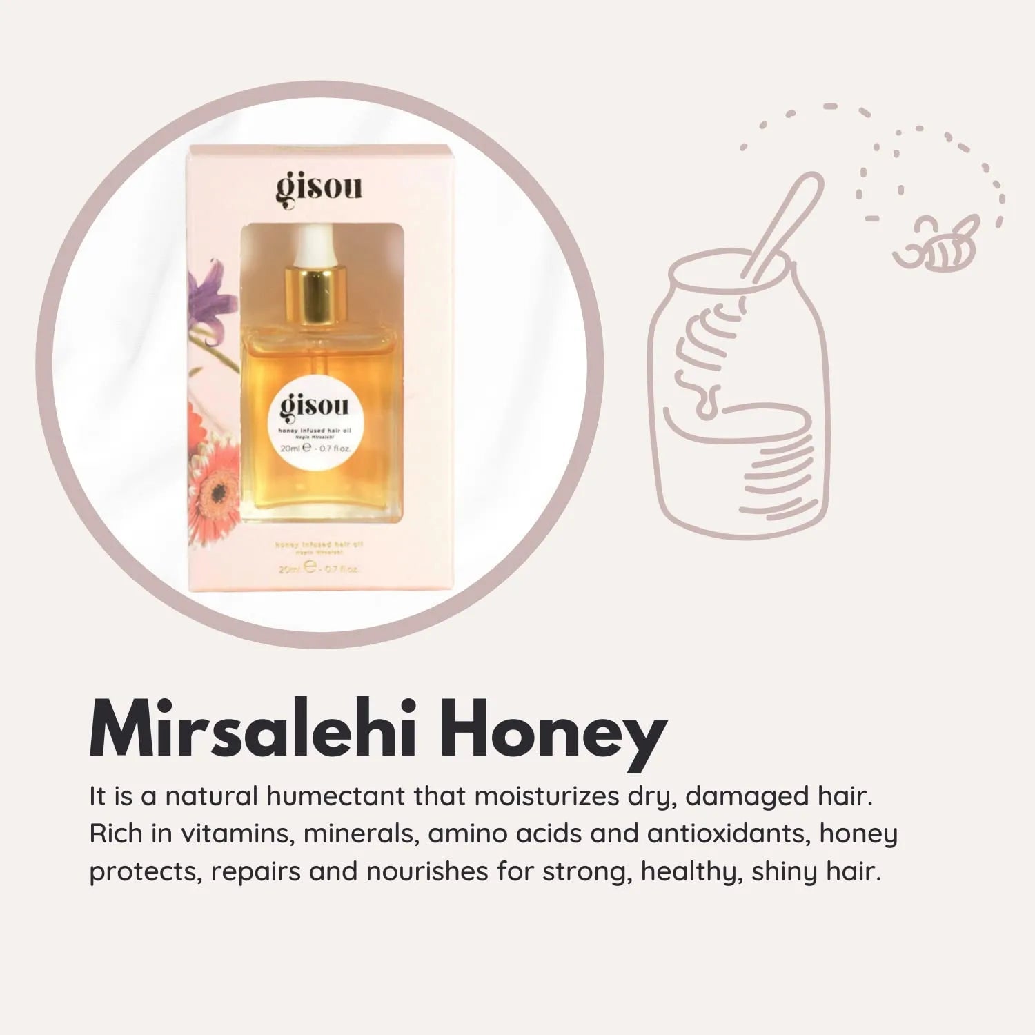 Gisou Honey Infused Hair Oil - 20ml - Alumis