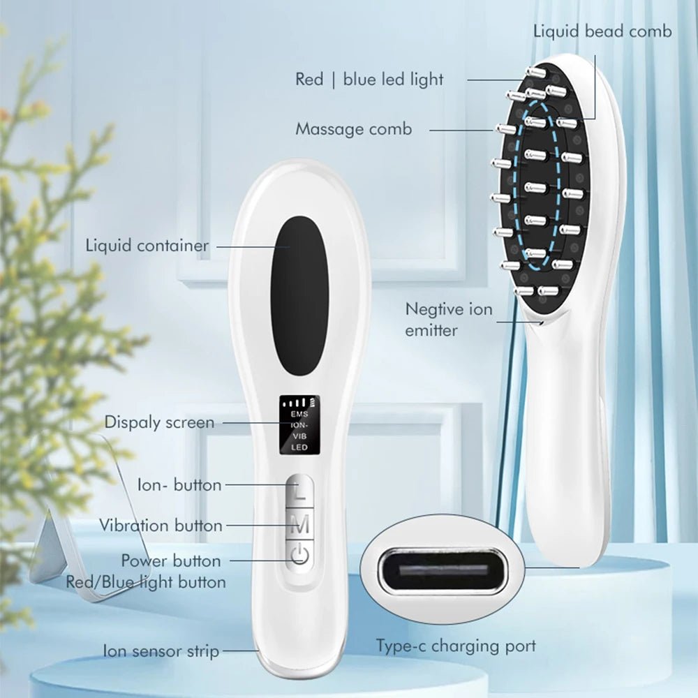 Light Therapy Massage Hairbrush - Alumis