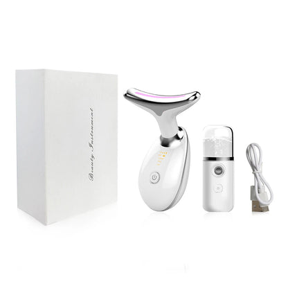 Neck & Face Lifting Massager With 3 Colour Light Therapy & Face Steamer - Alumis