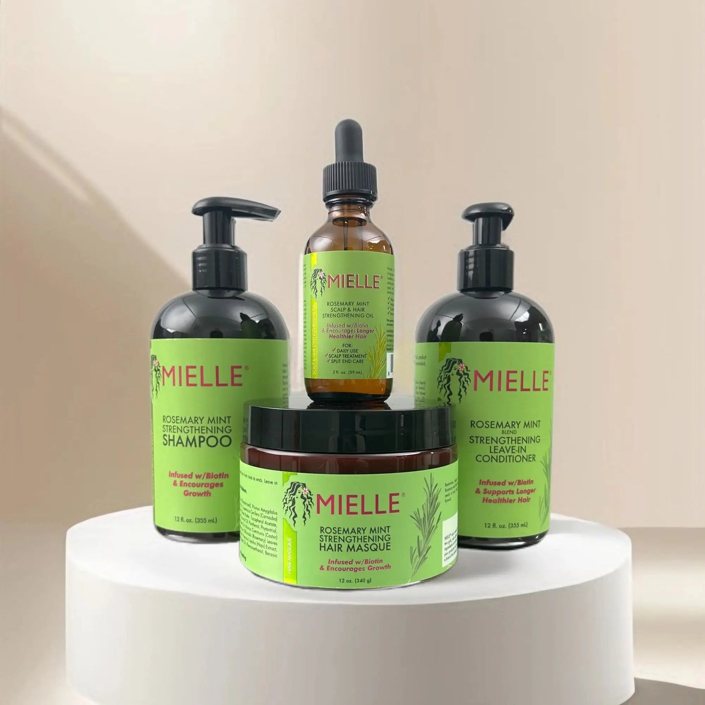 Rosemary Mint Hair Care Set | Shampoo, Conditioner, Hair Mask, Scalp & Hair Strengthening Oil - Alumis