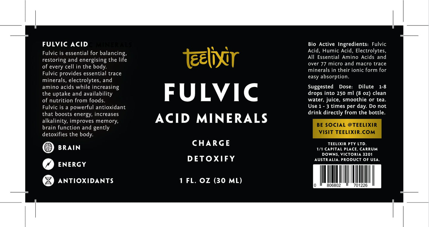 Teelixir Fulvic Acid Minerals (Liquid) - Alumis